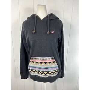 Tentree dark gray with Aztec print Women's Size M Hoodie